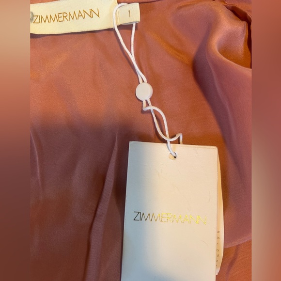 Zimmermann NWT Designer Asymmetric Silk Wrap Pink Midi Dress size1(US 4-6) - Picture 10 of 15